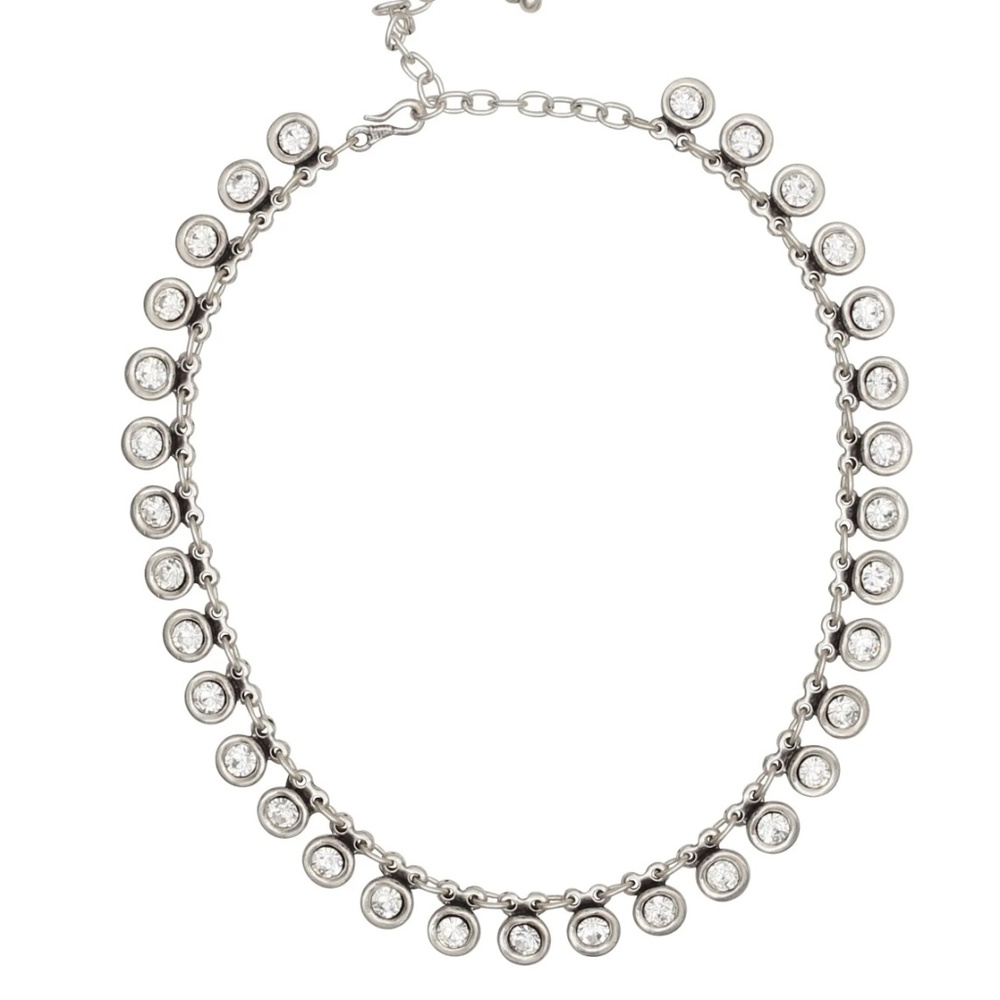 Chanour Pewter Jeweled Necklace